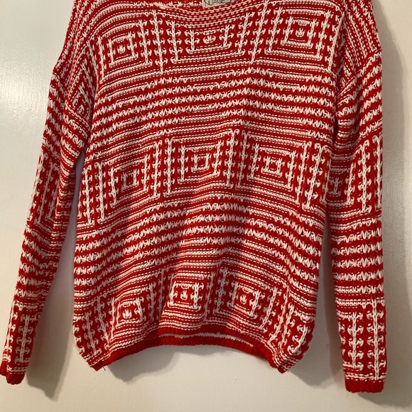 Anthropologie Nuage Soft Cozy Red & White Sweater - Picture 3 of 3
